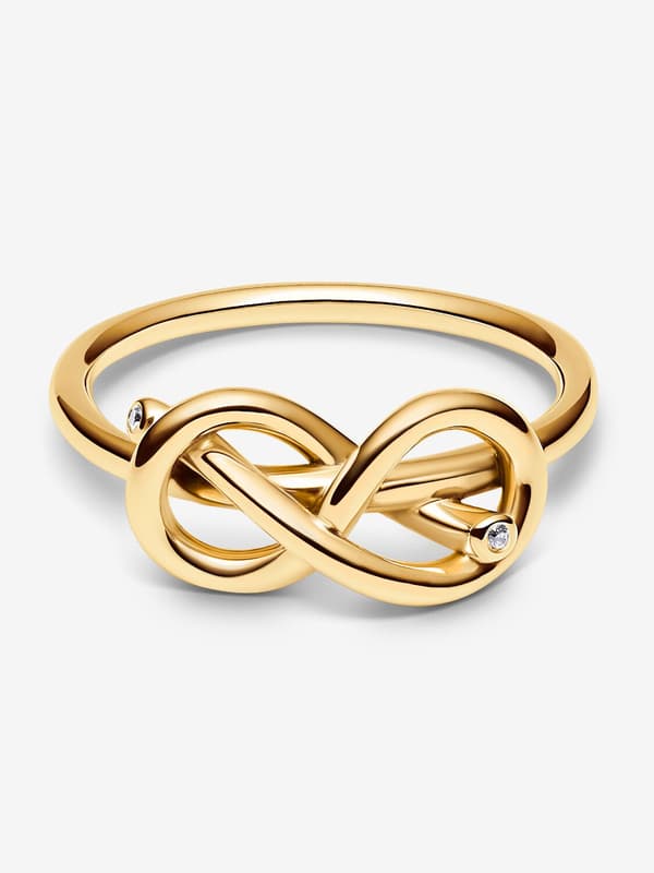 Pandora - Infinity Knot Ring - 14k guldbelægning Circumference: 50mm