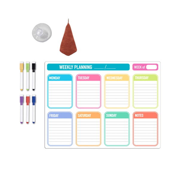 Køleskabsmagnetisk kalender Ugentlig planlægger Magnetisk kalender Whiteboard Månedlig To-Do-liste Indkøbsliste Tavle null - CT810