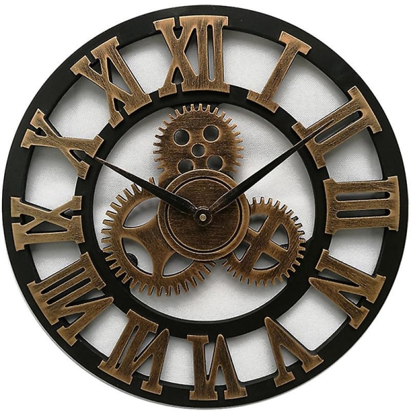 Stor treveggklokke Vintage Gear Clock Us Style Stue Veggklokke Moderne Design Dekor