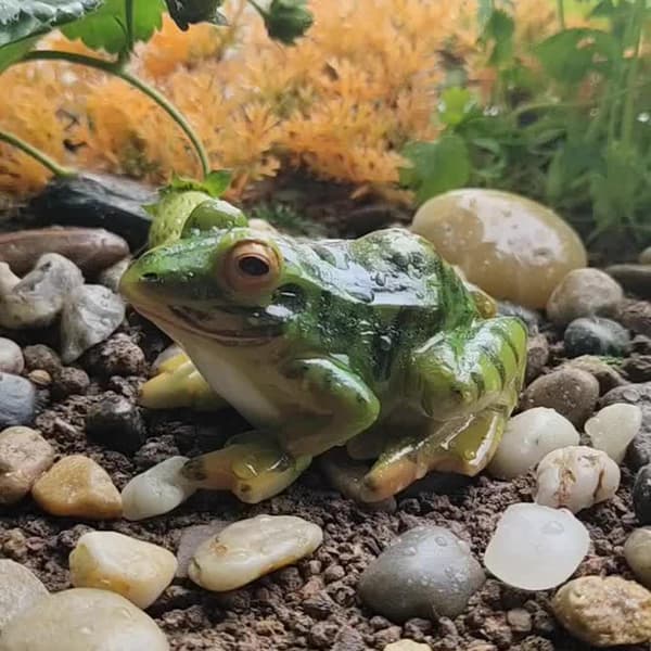 Havehave Toad Frog Statue med store øjne til haven, gårdspladsen, græsplænen, dekorationer, gave