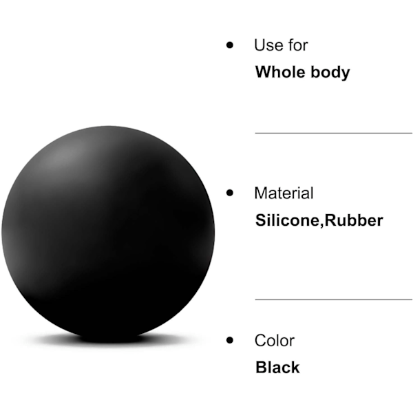 Massage Hockey Ball til Myofascial Afslapning, Fødder, Ryg, Trigger Point Terapi Bold, Muskelknuder, Yoga Black