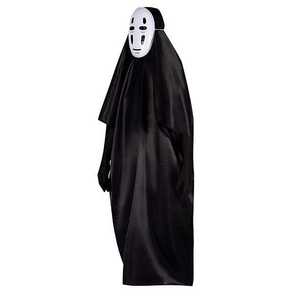 Cosplay-dräkt Spirited Away No Face Kaonashi Cosplay-dräkt Halloween-dekorationsfestdräkt Maskkläder Handskar Set Gåvor