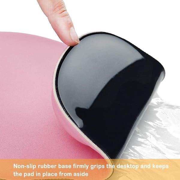Kontormåtte med gel-håndledsstøtte - Ergonomisk gaming-musemåtte til skrivebord - Design Gamepad-måtte med gummibase til bærbar computer (01pink)