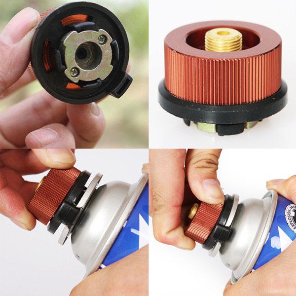 Utomhus Camping Vandring Spis Adapter Konvertering Split Typ Gas Orange En Storlek