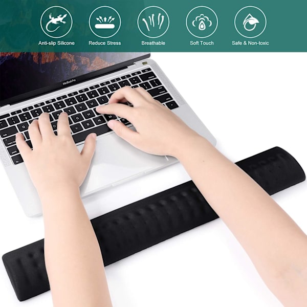 Tangentbordsmus handledsstöd, tangentbord handledsstöd musmatta set minnesskum ergonomisk handledsstöd handledskudde halkfri