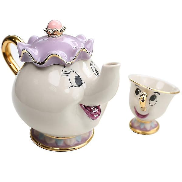 Cartoon Ny Skönhet Och Odjuret Tekanna Mugg Te Set Födelsedagspresent Single Cup