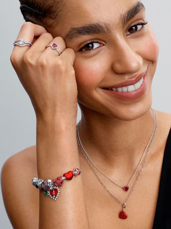 Pandora - Ormlänksarmband med hjärtvinglås - Sterlingsilver 7.9in/20cm