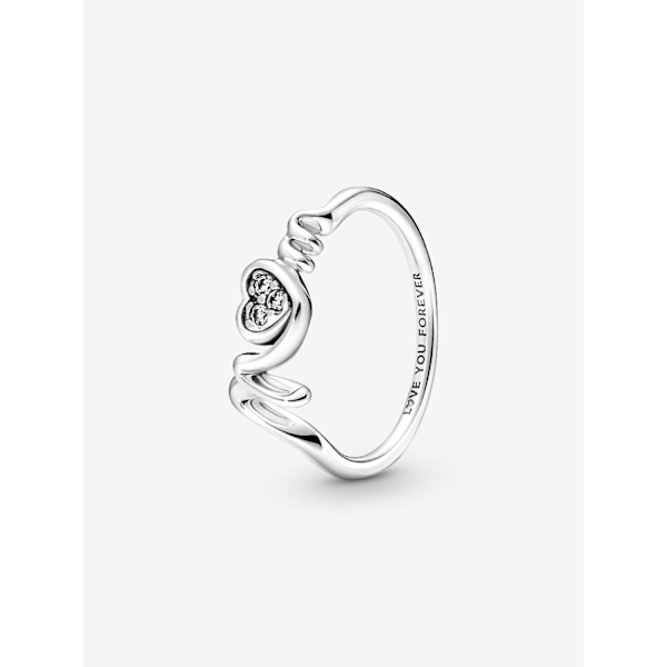 Pandora - Mor Pavé Hjerte Ring - Sterlingsølv Circumference: 52mm