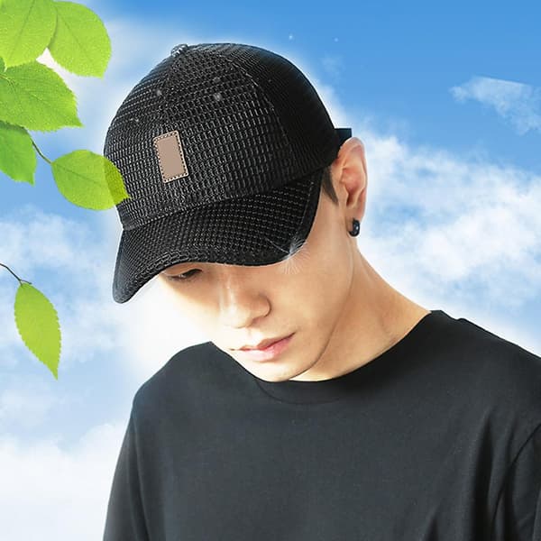 Menns sommer Mesh Sport Baseball Cap Hat Utendørs Visor Solbeskyttelse Cap Black