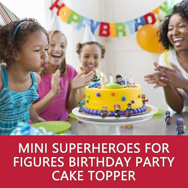 26 kpl Super Hero Action -sarjat pojille Mini Superheroes -hahmot Koristeet Lelut Pienet Supersankarihahmot Syntymäpäiväjuhlat Suosikit Kakkukuvaus Cupcake