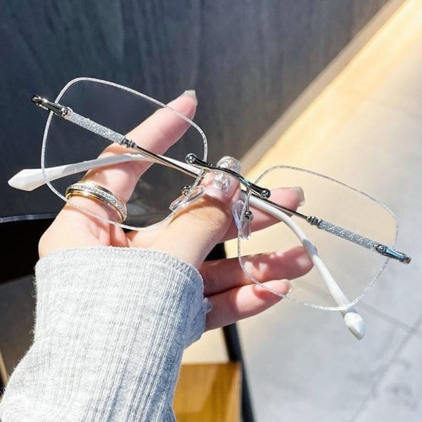 Anti-blålys lesebriller firkantede briller Silver Strength 100