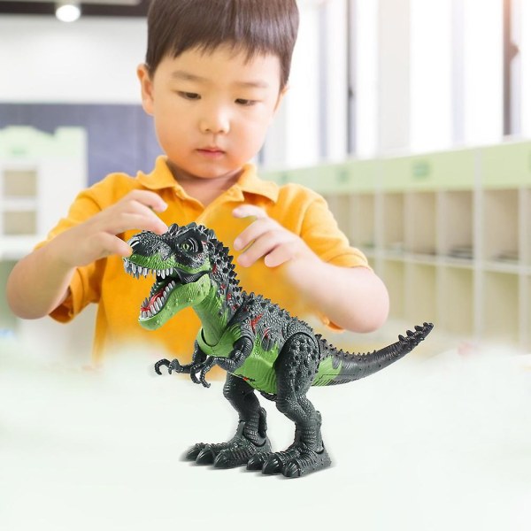 Elektrisk brannsprayende dinosaurleke med brølende lyd Batteridrevet walking dinosaurleketøy gave til barn
