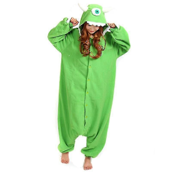 Vuxen Halloween Onesie Cartoon Monster Pyjamas för Kvinnor Män Djur Kigurumi Pyjamas Hemkläder Cosplay Festdräkt XXL Green