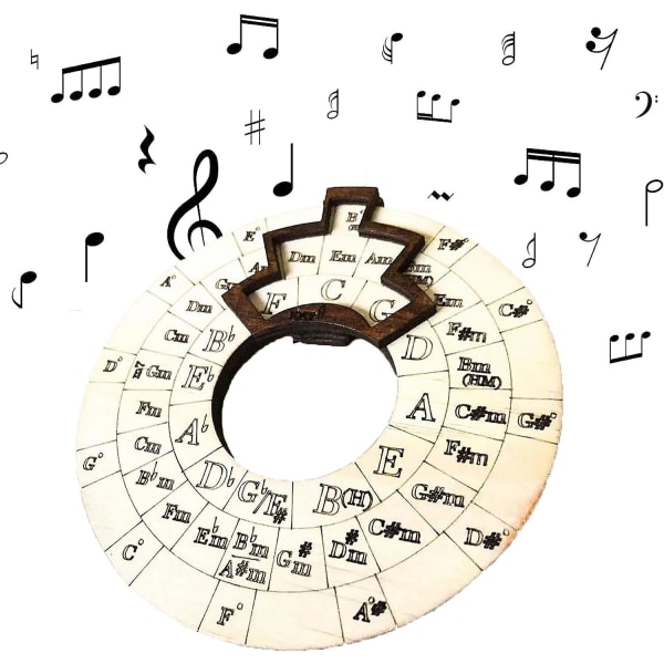Trämelodiverktyg, Cirkelträhjul och musikpedagogiskt redskap, Circle Of Fifths Wheel, Chord Wheel Musicians, Instrument Tillbehör 1pcs