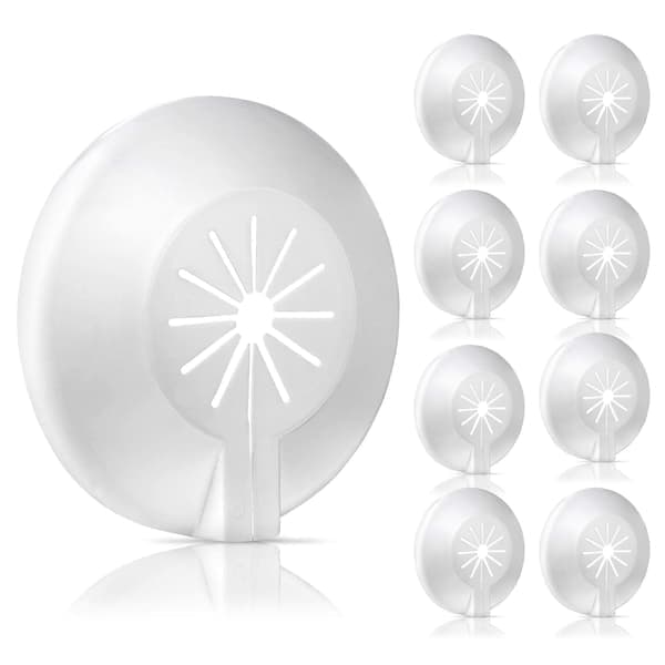 Sæt med 8 radiatorrosetter, rørskjuler, plastventilroset til diametre fra 8 til 22 mm, ultrahurtig montering