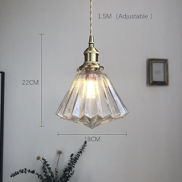18cm messinkinen lasikruunu Led 5w läpinäkyvä väri