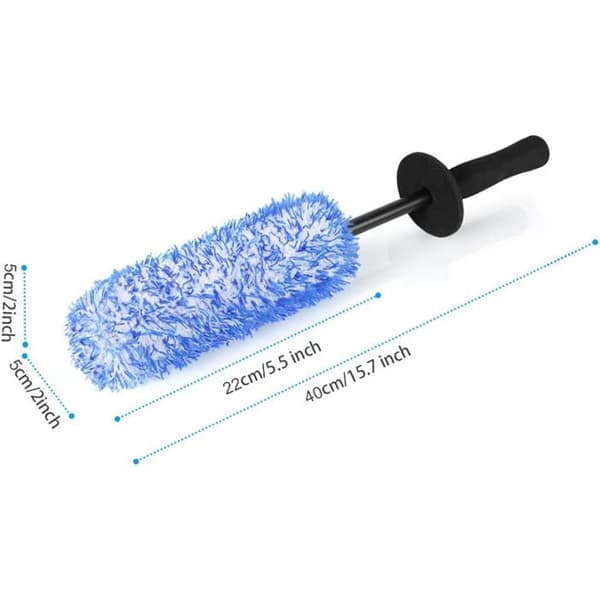 Bilfælg børste, 40 cm mikrofiber rengøringsbørste til fælge uden metaldele, bilfælg børste