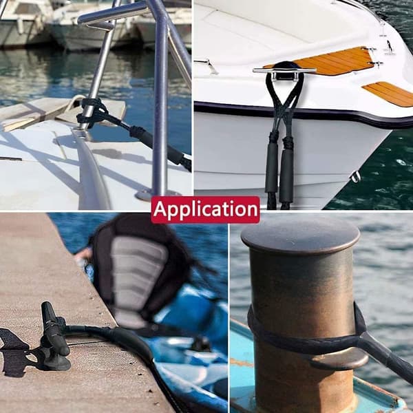 Bungee Dock Line fortøjningsreb til båd 108 cm sort 2-pak