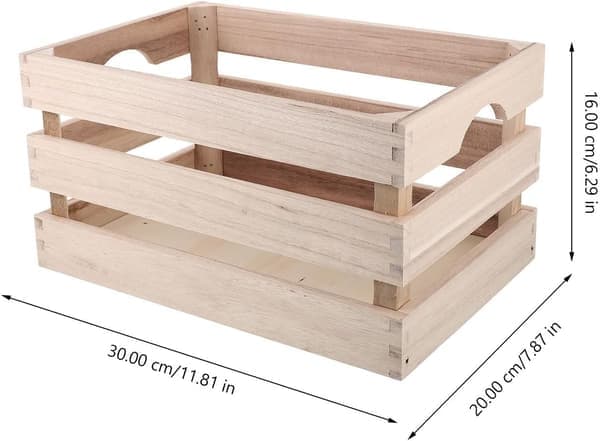 Rektangulær oppbevaringsboks i tre, brun, multifunksjonell utstillingsarrangør med stor kapasitet