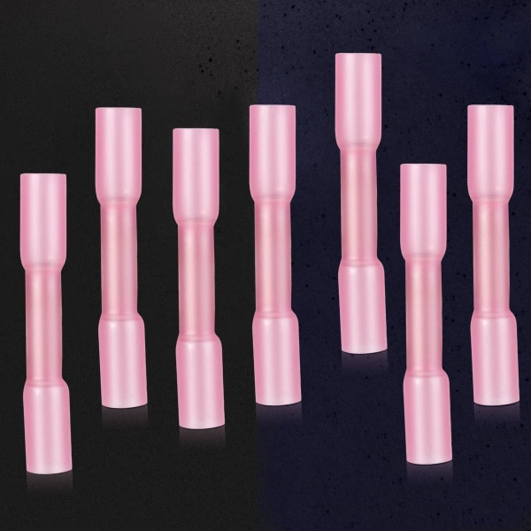 100 st isolerade klämmor, crimpkontakt för crimpning 0,5-1,5 mm rosa