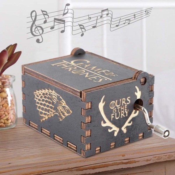 Musiikkirasia, Retro-tyylinen käsikampi puinen musiikkilaatikko puinen, kaiverrettu musiikkirasia lapsille, kodin sisustus, lahja
