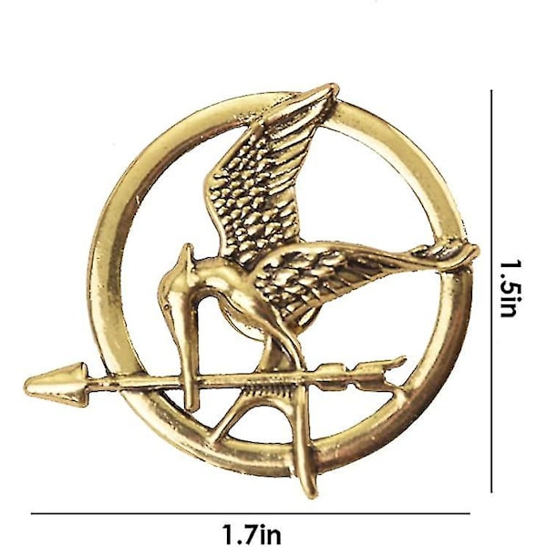 Brosche eller halskæde Brosche diameter 3,8 cm Cosplay rekvisit Rep forgyldt/antik bronze/antik sølv