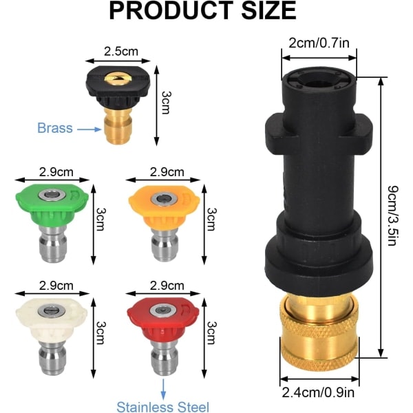 Högtryckstvätt adapter, 1/4 snabbkoppling kompatibel med Karcher