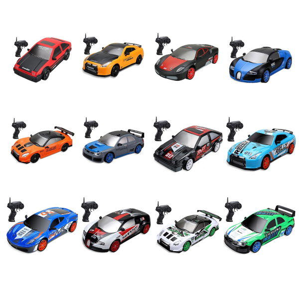 Liukuva pieni AE86 kauko-ohjattava auto 4WD kilpa-auto, ladattava huippunopeudella toimiva lasten lelu, Auto GTR lelu - Blue