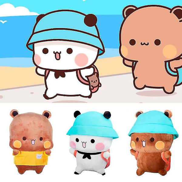 Bubu ja Dudu Panda Pehmolelu Söpö Piirretty Panda Karhu Nukke Kawaii Täytetty Pehmeä Tyyny Lelut Huoneen Sisustus Lasten Päivän Lahjat Lapsille C