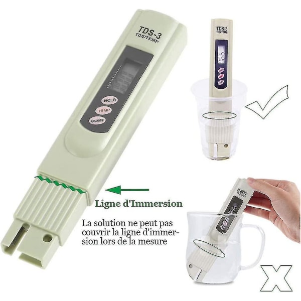 Lcd Tds-3 -mittari juomaveden laadun testaukseen (hy)