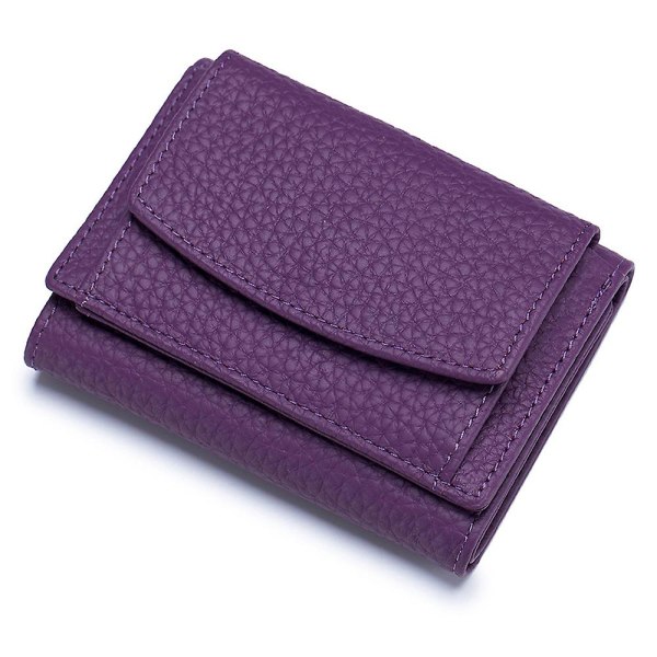 Liten skinnveske, Rfid myntveske lommebok purple