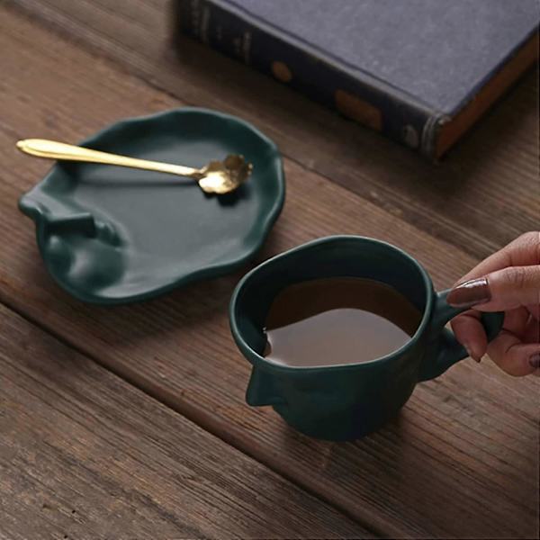 Ansigts-Kyssemug Par Keramik Vandkop Eftermiddagste Kaffe Kop og Underkop Sæt Mælkete Kopper Morgenmad Kopper Mælkekopper Drikkevarer blue