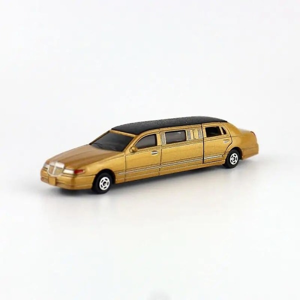 1:60 Scale Diecast Metal Lelu Ajoneuvon malli Stretch Lincoln Limousine Luxury Opetusautokokoelma Lahja Lasten Ovet Avattavat Gold
