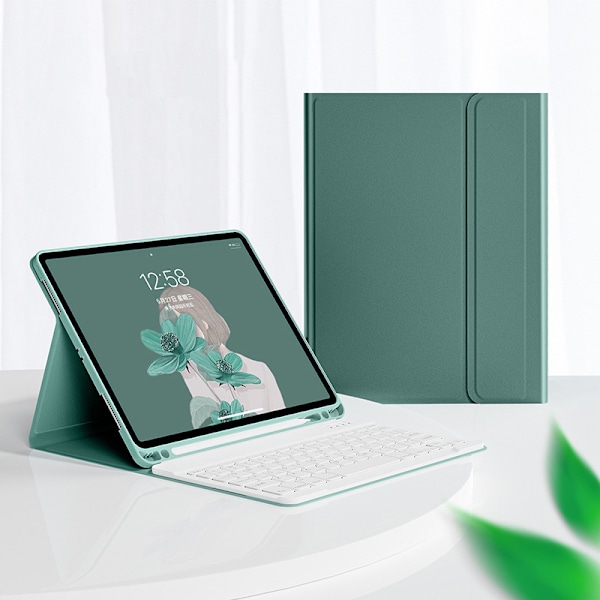 Etui med tastatur for iPad 9. 8. 7. 10,2 tommer 2021 2020 2019 Mørkegrønn Dark Green
