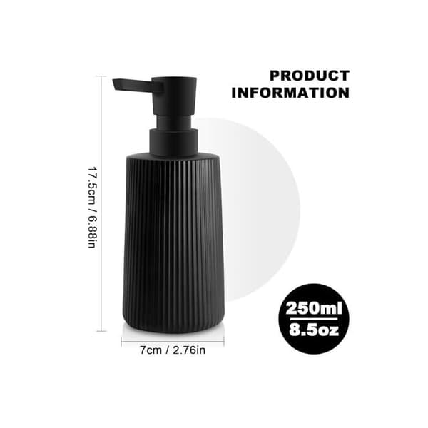 Moderne sæbedispenser, glassæbedispenser, badeværelsessæbedispenser, 250 ml (sort - 2 stk.)