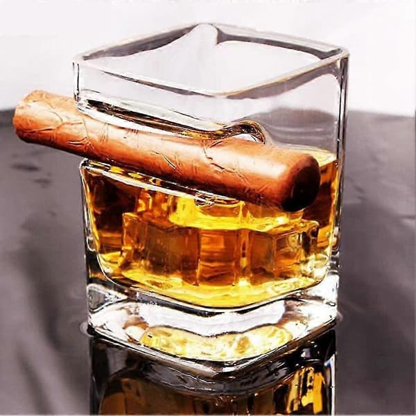 Cigarglas, Whiskeyglas, Klar 11oz m/Cigarholder, 1-pak