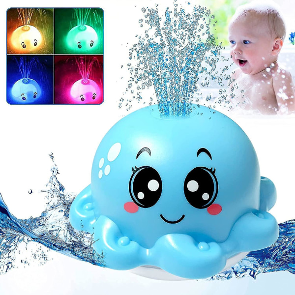 Baby Vattenleksak, bläckfiskspray Induktion Flytande badleksak med ljus, poolbadleksak från 1 år Baby Barn Småbarn Festpresent (hy)