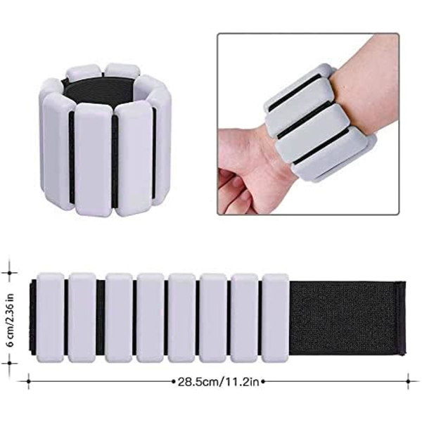 2 st Justerbara handledsvikter Ankelvikter Set för Träning Promenader Jogging Yoga Aerobics Pilates Viktbärande Armband Fitness Armband grey