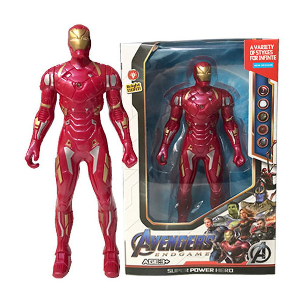 Marvel Avengers Iron-man Spiderman Actionfigurer Leksaker Captain America Superhjälteleksak med lätta barngåvor Iron Man