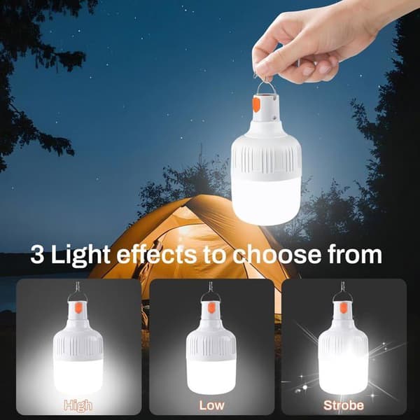 2 stk 40w LED campinglykter, USB oppladbare, 3 lysmoduser, bærbar utendørslykt for camping, fiske