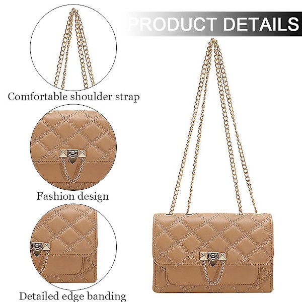 Små Punge Og Håndtasker Til Kvinder, Skuldertasker  Crossbody Tasker Til Kvinder Med Metalstrop Khaki