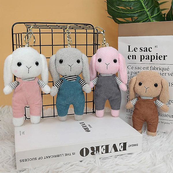 Mysterieplysj gaveblindes lykkegave 4\" kaninplysj nøkkelring utstoppede leker barn overraskelse plysj utstoppede leketøy mykt dyre plysj leketøy gray rabbit