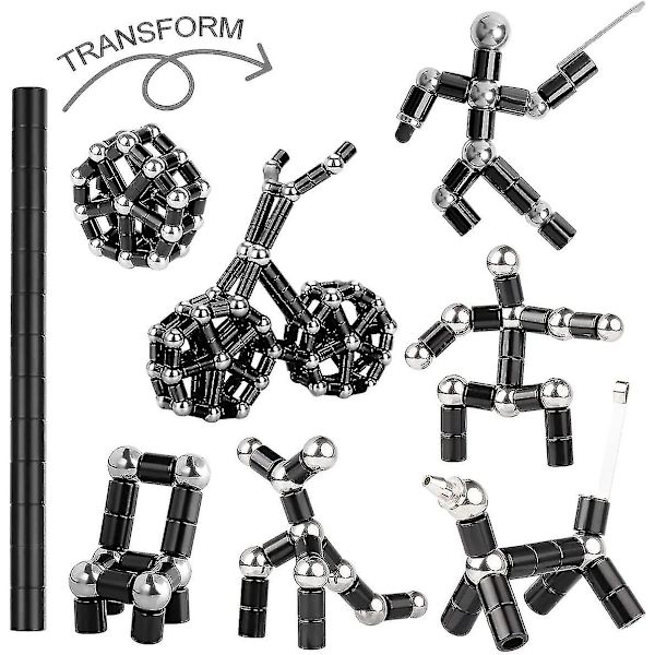 Magnetisk Fidget-penn, Magnet Fidgi-penn, Jiki Crush Metric Pen Crinkle, Crushmetric Switch Strato-penner, Multifunksjonell Deformerbar Magnet Skriveleke Pe Black