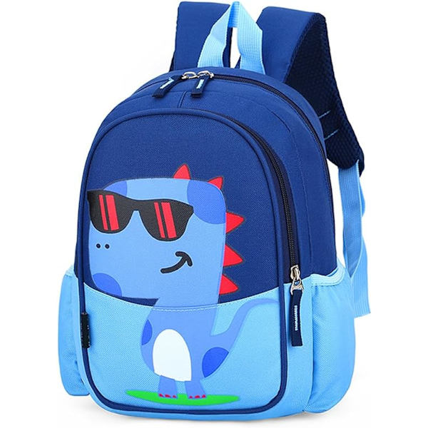 Lasten taapero esikoulu matkareppu Kindergarten Cool Cute Cartoon Schoolbag Reppu Yksisarvinen Violetti Reppu Kirjakassi Tytöille Pojille Vauva Dinosaur Blue