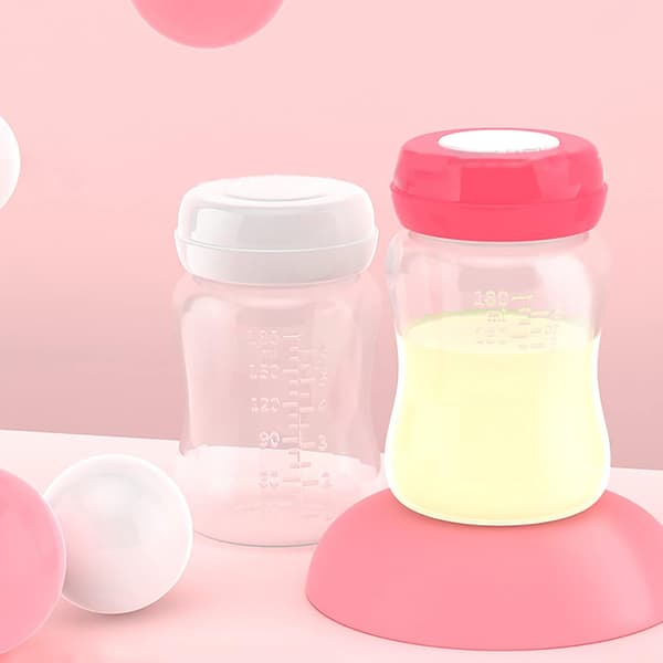4 stk. 180 ml Samle- og oppbevaringsflasker for brystmelk, brystmelkflasker med silikonpakning