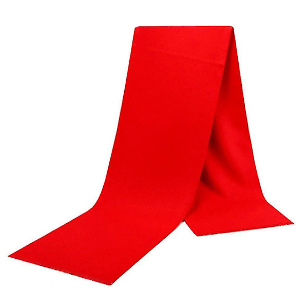 Klassisk varm vinterscarf för män - Poiltreewing lång mjuk fransad scarf Red