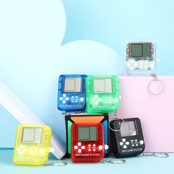 Set med 6 spelkonsolblock nyckelring mini block spel leksak