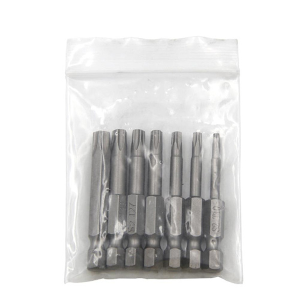 5-sakaraiset turvatähden Torx-ruuvimeisselin kärjet, sarja T10-t40, 2 tuuman pituus, 7 kpl