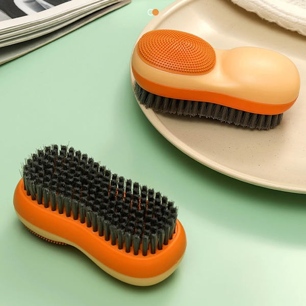 Kreativ vaskeromskompis, rengjøringsbørste med patentert design, fargerik klesbørste Orange