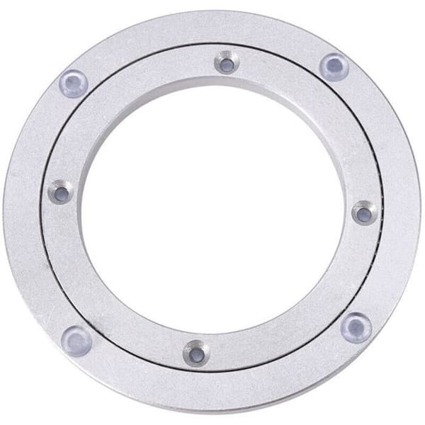 Kontorslager, universell runt bordsvridskiva i silver aluminiumlegering, roterande rullplatta